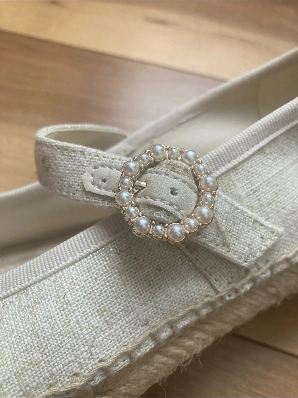 J. Crew Cream Espadrille Mary Jane Flats